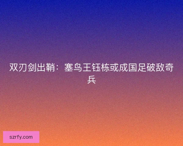 双刃剑出鞘：塞鸟王钰栋或成国足破敌奇兵